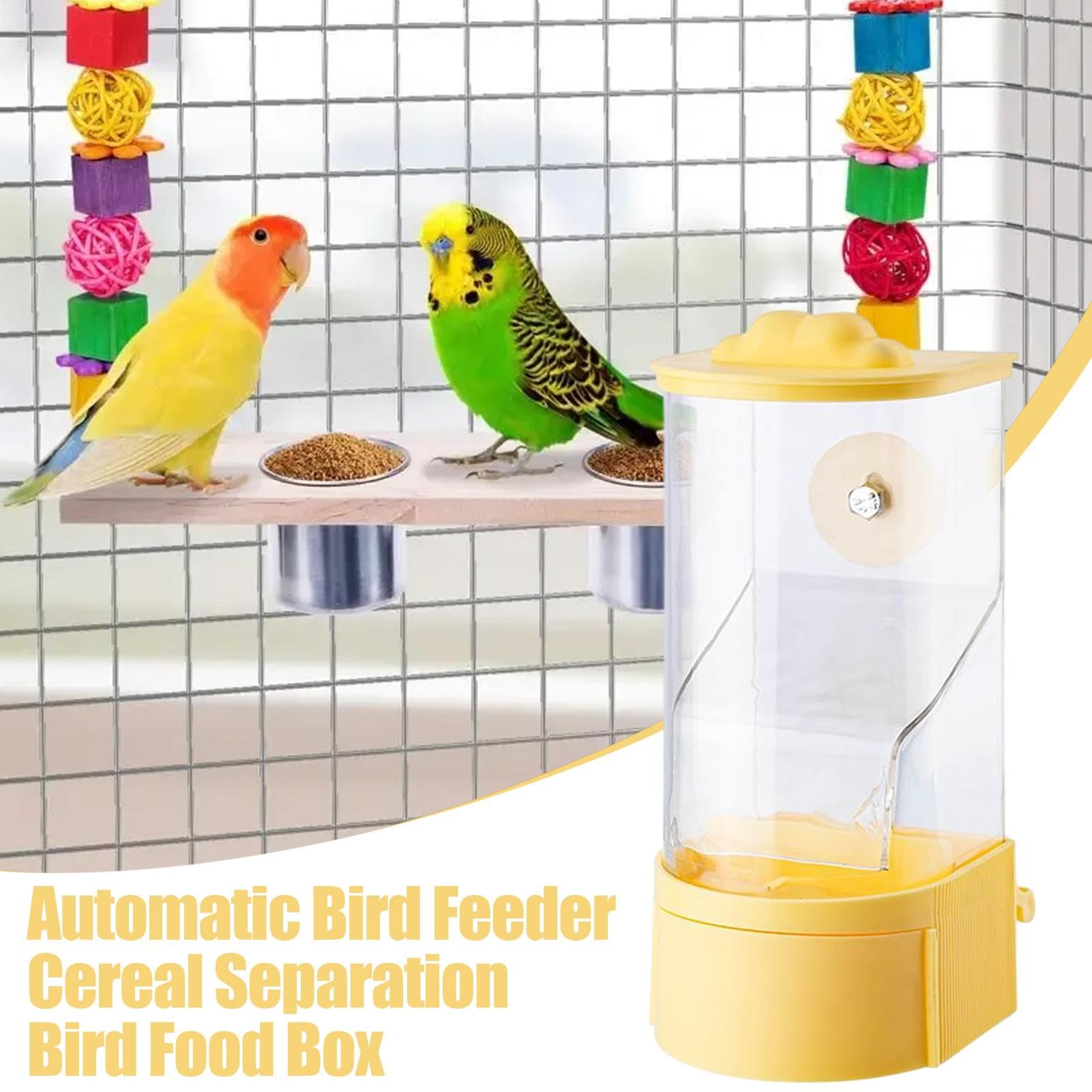 Amazon | 自動鳥の餌箱 - 殻分離鳥の食物ディスペンサー、混乱のない