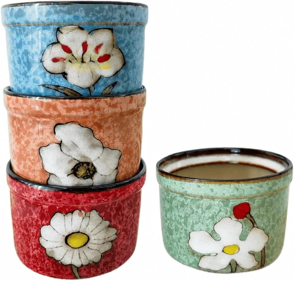 Ramekins 8 OZ Oven Safe, Set of 4, Ceramic Ramekins