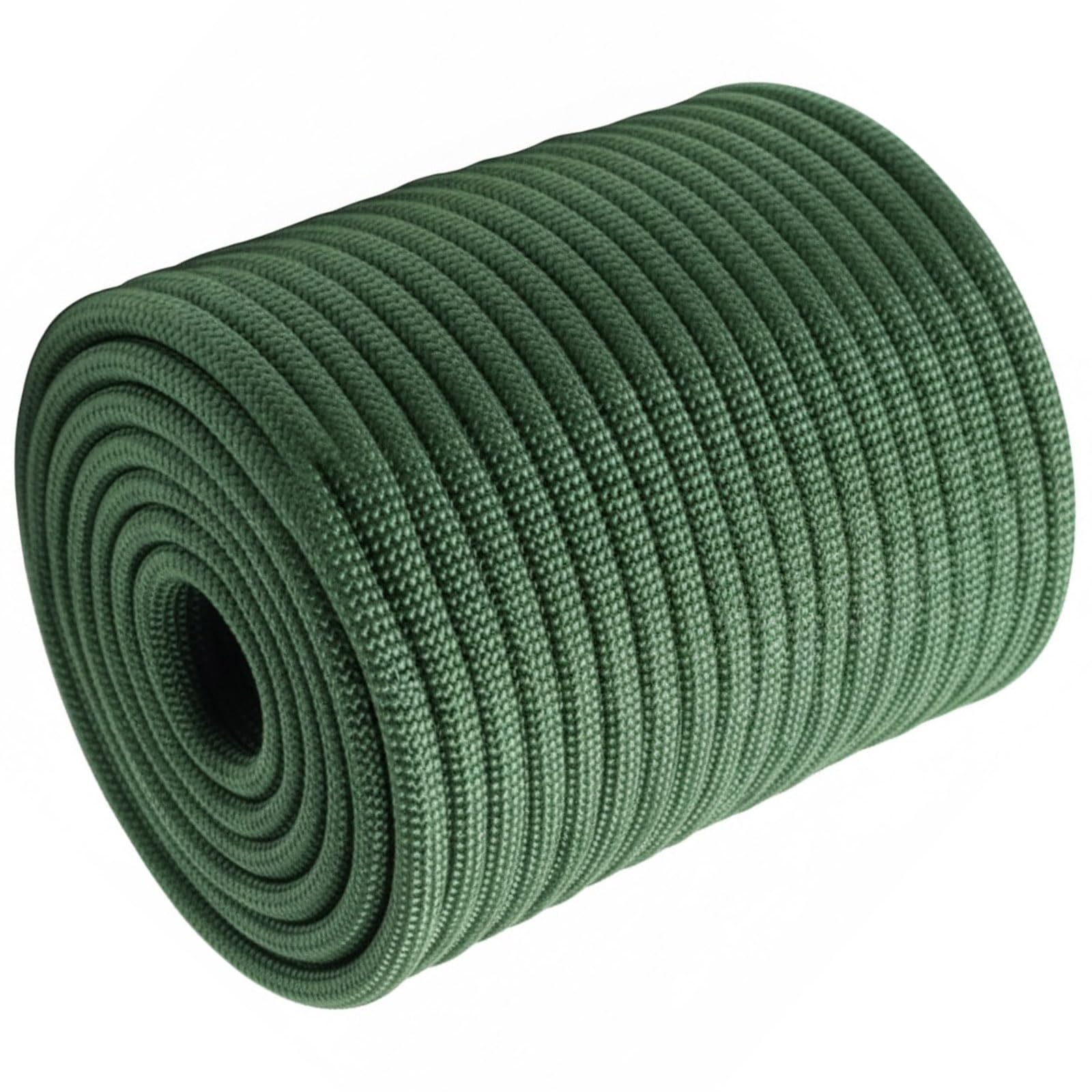 Double Braided Arborist Rope - 1/2 Inch x 50 Feet Polyester High Strength Climbing Rope for Tree Work, Halyard, Sailing (ArmyGreen)