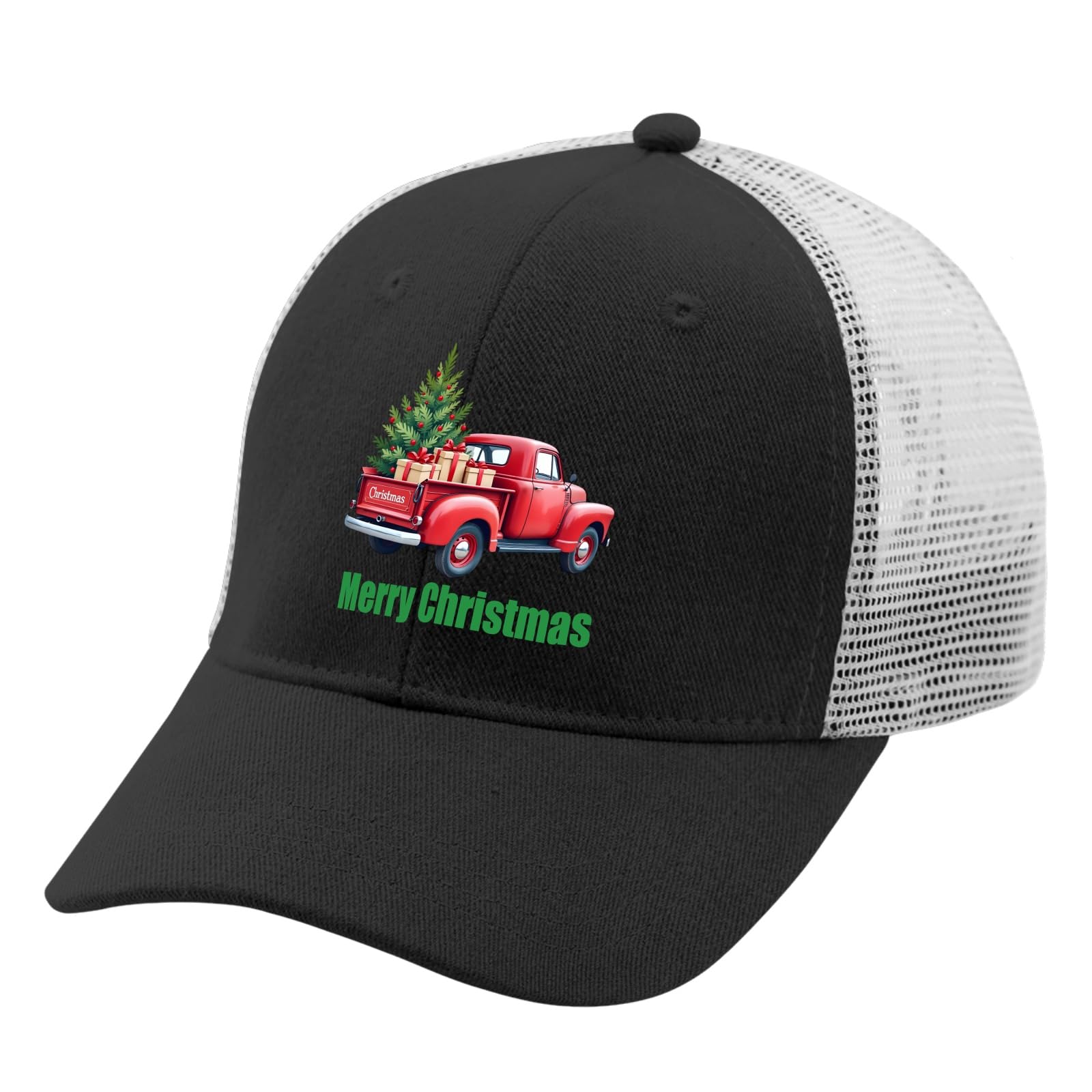 Merry Christmas Tree Retro Red Truck Xmas Hats for Men Baseball Cap Soft Washed Hiking Hats
