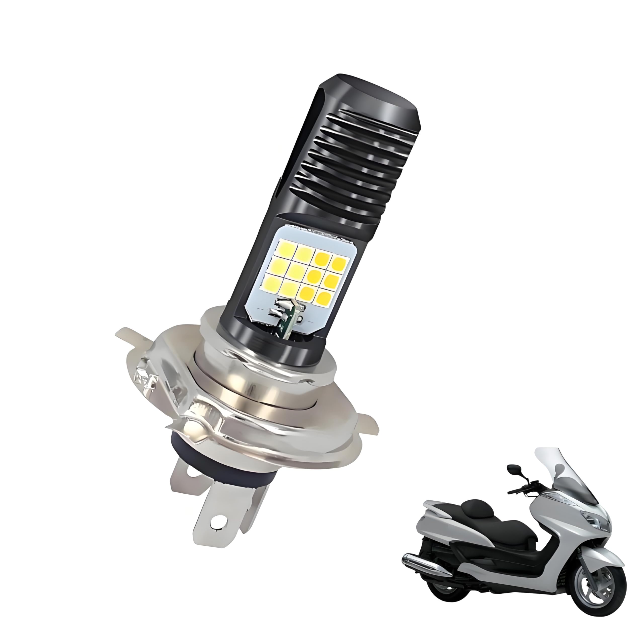 Amazon | H4/HS1 バイク用 LEDヘッドライト Hi/Lo切替 1800lm 6500K