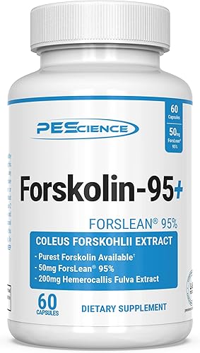 PEScience Forskolin Capsules, 95% puro extracto de forskolina, patentado ForsLean, 60 unidades
