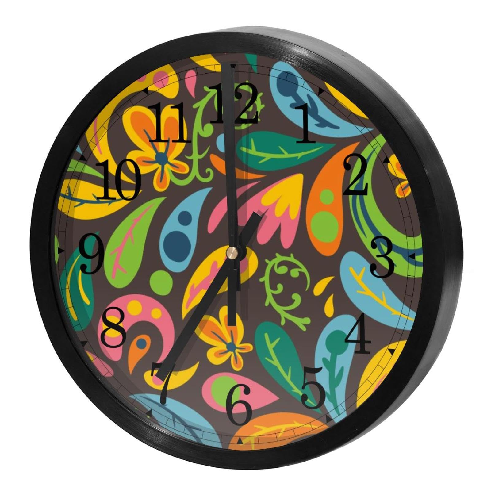 Horloge murale silencieuse à quartz design floral de prestige