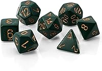 Vista 4 de Chessex CHX25415 Dice-Opaque Dusty Green/Copper Set
