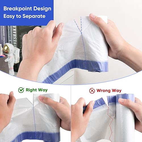 Miniatura 4 de Bolsa de basura de 8 galones con cordón mediano para botes de basura de 8 galones, cocina, dormitorio, baño, sala de estar, oficina, restaurante,