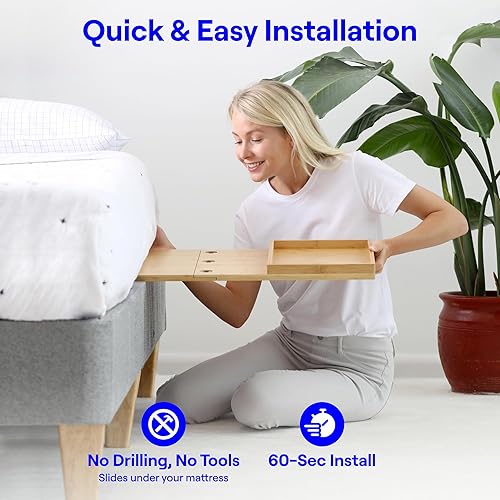 Miniatura 5 de BedShelfie - Estante de cabecera para cama litera y litera superior, mesa de noche flotante para dormitorio universitario y desván, bandeja de