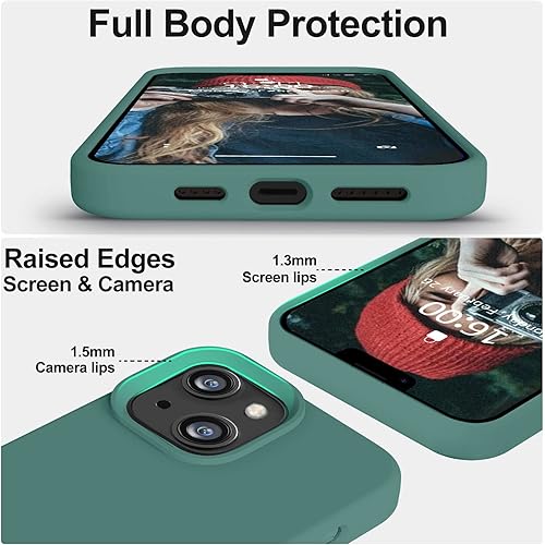 Miniatura 3 de Vooii Funda compatible con iPhone 14, silicona líquida sedosa al tacto, forro de microfibra suave antiarañazos, ultra delgada, a prueba de golpes,