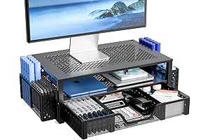 Simple Trending 2 Tier Metal Monitor Stand Office Organizers for Desk and Storage