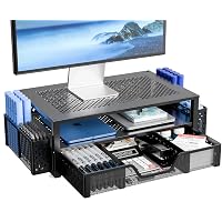 Simple Trending Supporto per monitor in metallo a 2 ripiani e organizer da scrivania per computer