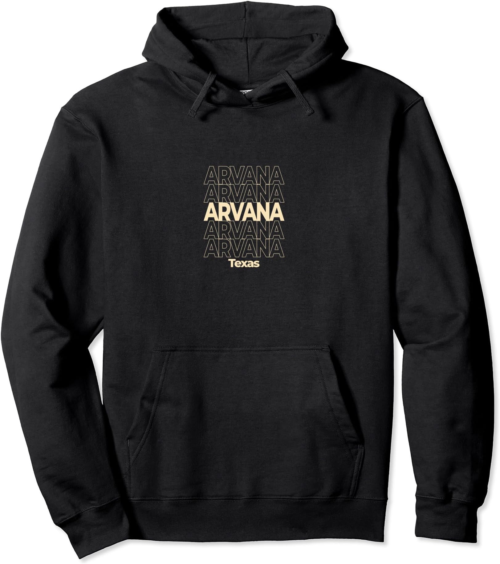 Vintage Arvana, Texas Repeating Text Pullover Hoodie
