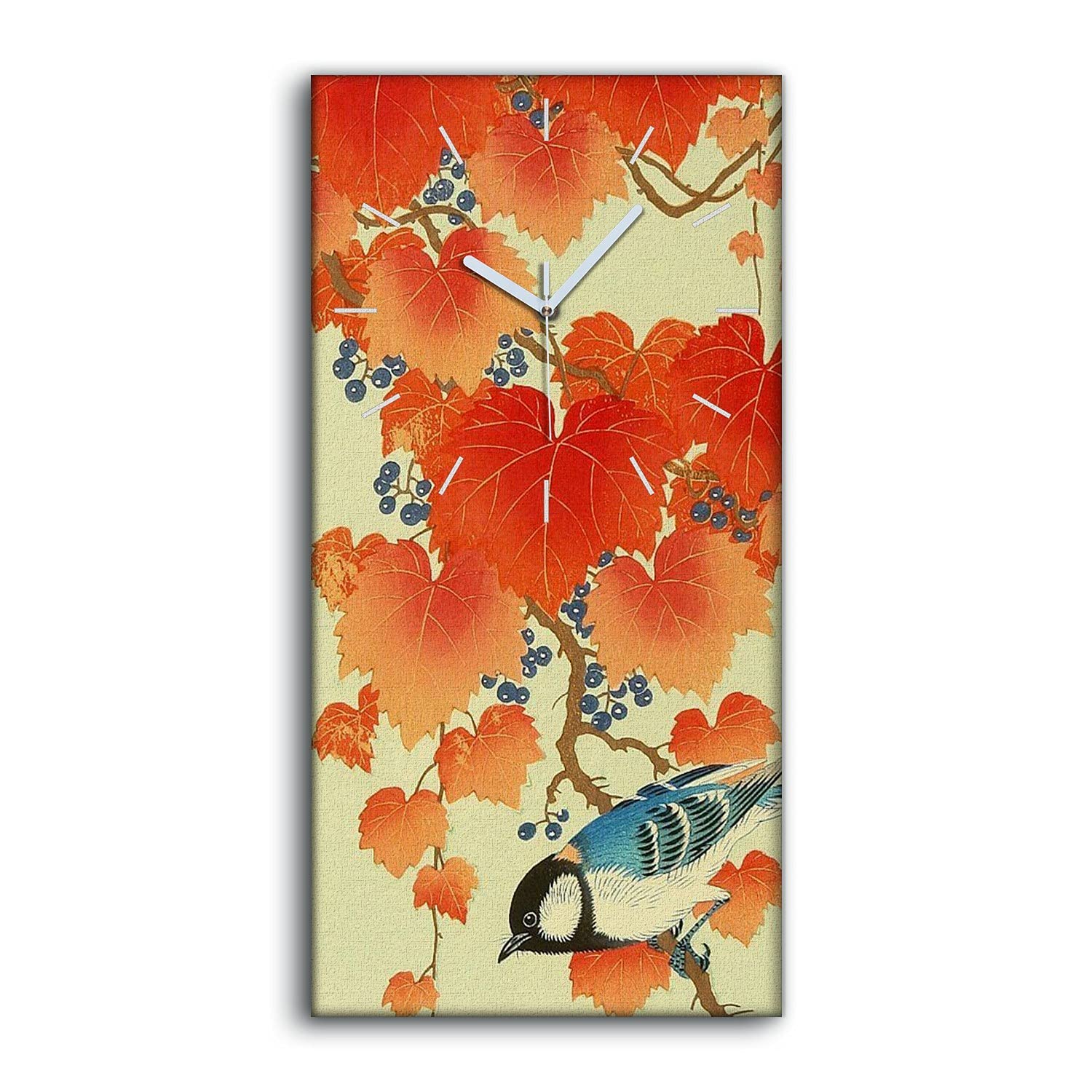 Horloge sur Toile Prestige 30x60cm Art Moderne Horlogerie Silencieuse Ivy Rouge