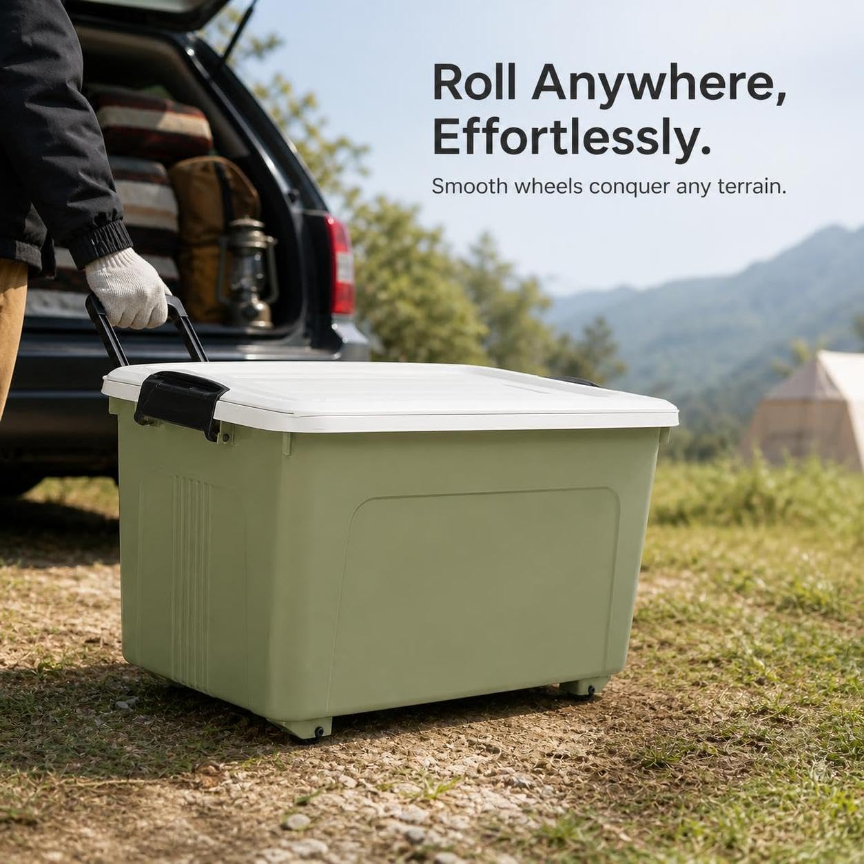 Camping-Aufbewahrungsbox mit Rollen