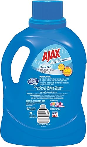 Miniatura 2 de Ajax Oxy - Detergente líquido de sobrecarga para ropa, 60 onzas líquidas, aroma Fresh Burst, luchador concentrado de manchas, disolución rápida,