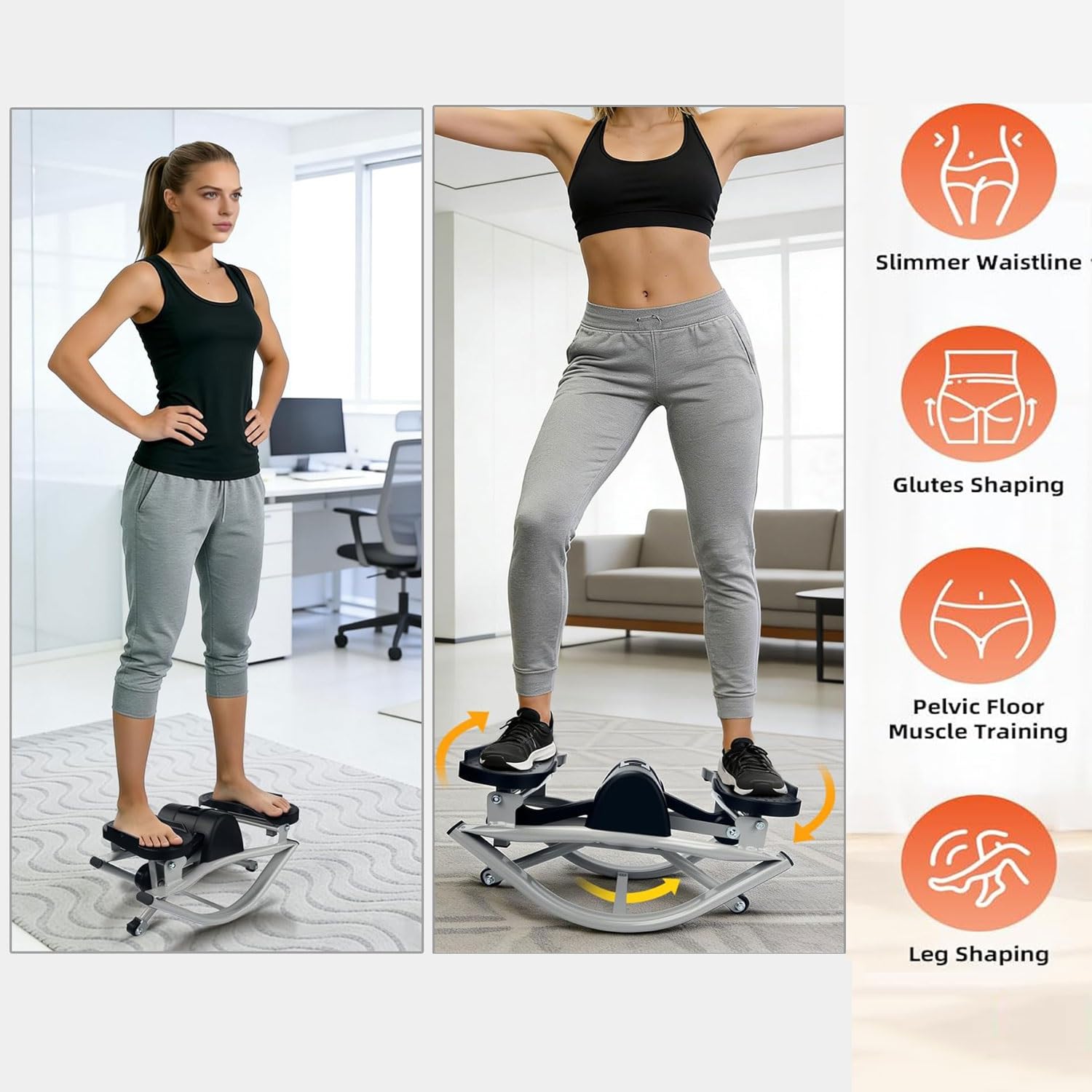 Stepper Lateral Compacto Stepper Lateral portátil for piernas glúteos Abdominales con digitalizador con Manta silenciosa cordón de Ajuste