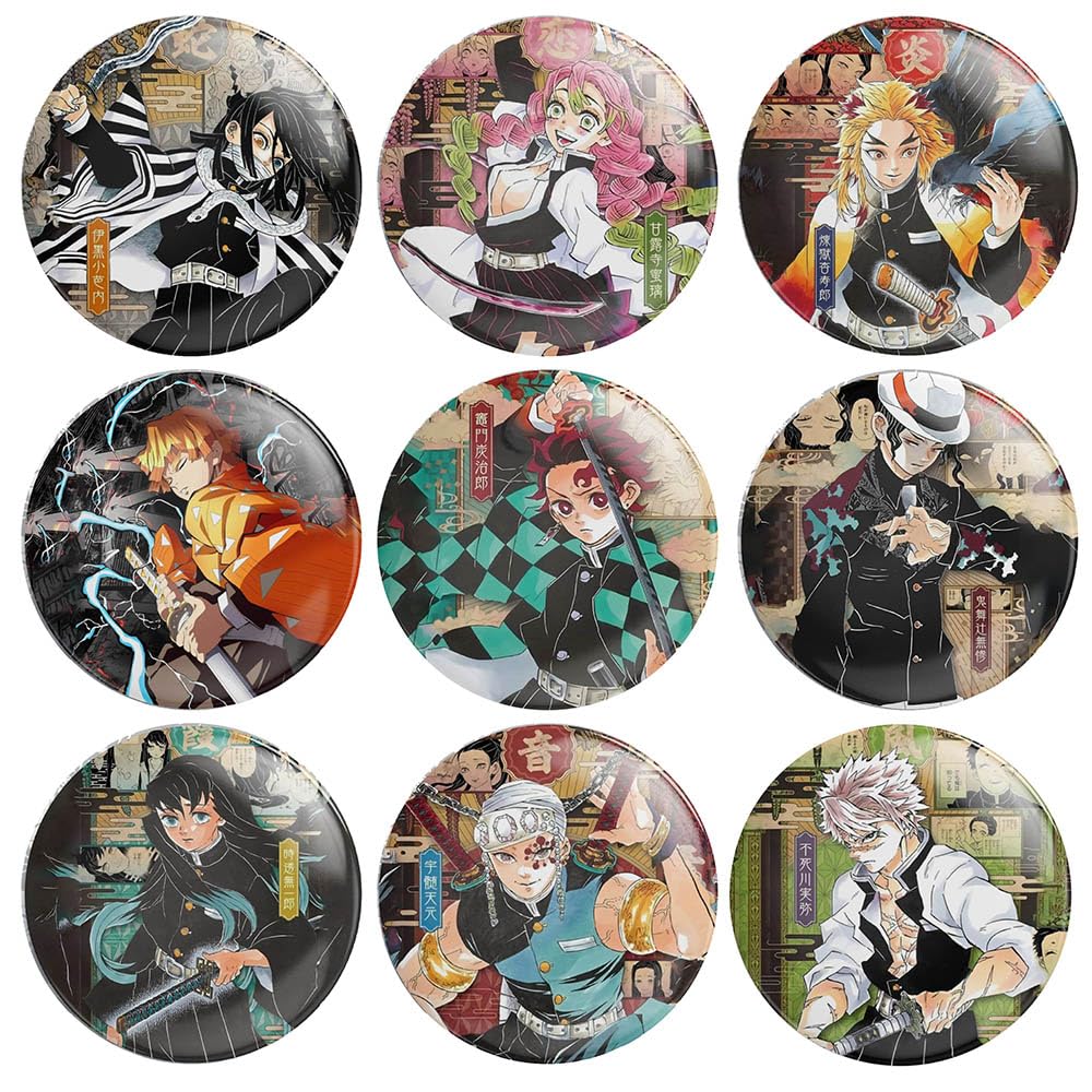 LinkClicks Anime Abzeichen Set - 6 Bunte Tinplate Pins Für Rucksack & Kleidung