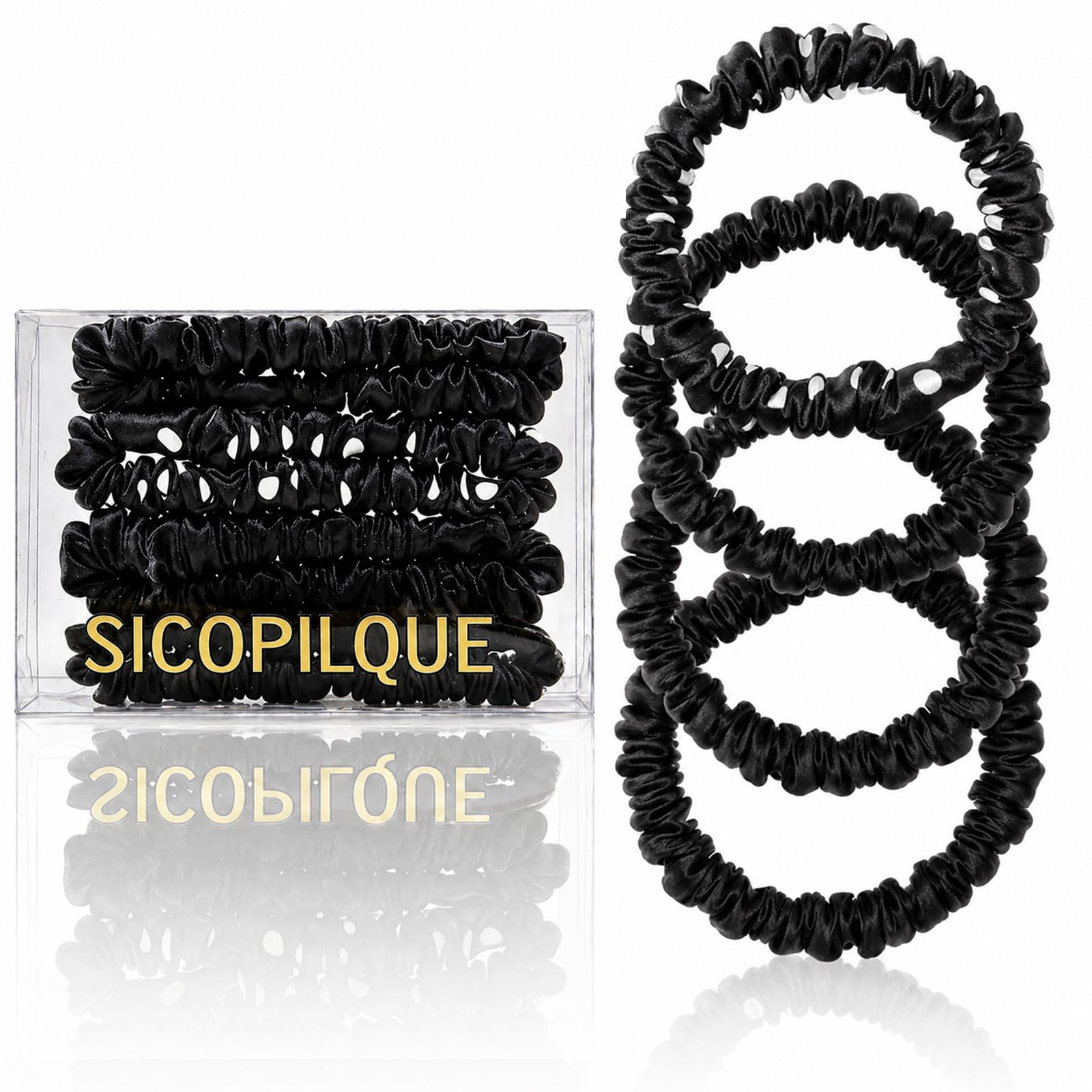 Premium Silk Scrunchies, 100% Mulberry Silk Hair Ties, 4 Pack
