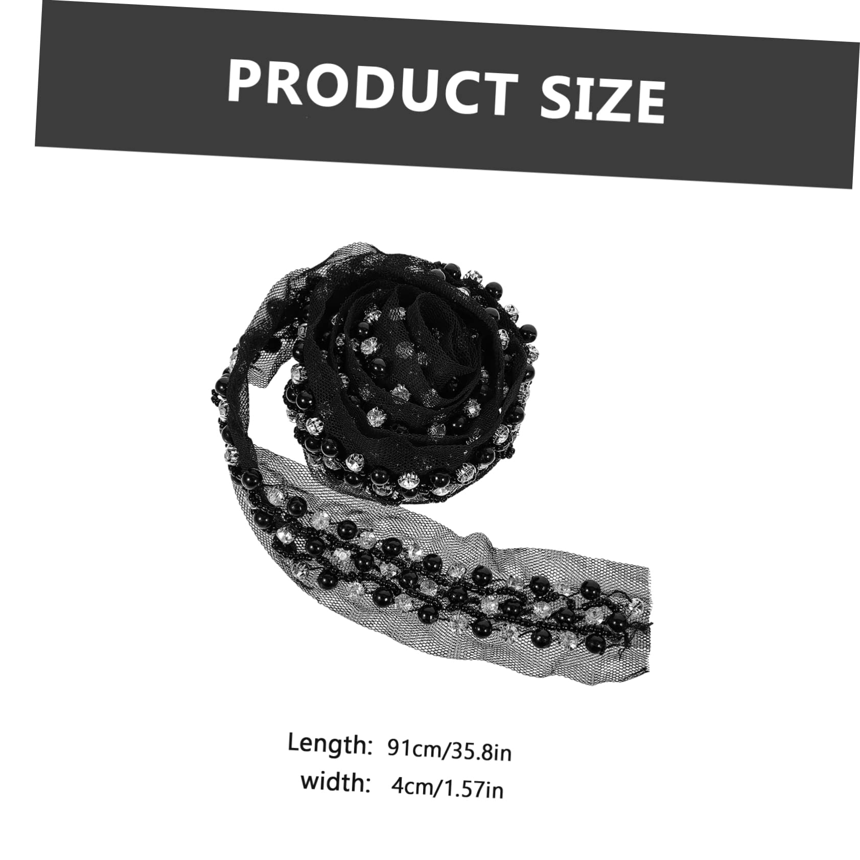 NUOBESTY 5piezas Cinta De Encaje Perlas Para Costura Adorno Decorativo Para Ropa Manualidades y Bodas Perlas