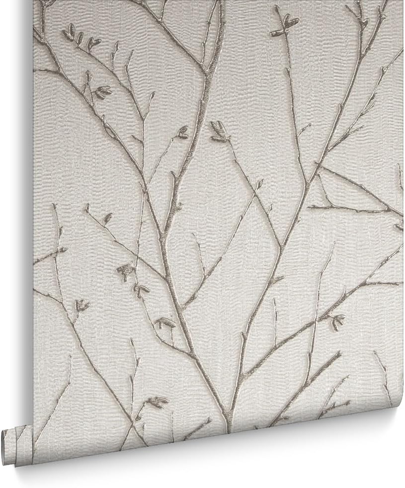 Boutique Ivory Water Silk Sprig Wallpaper