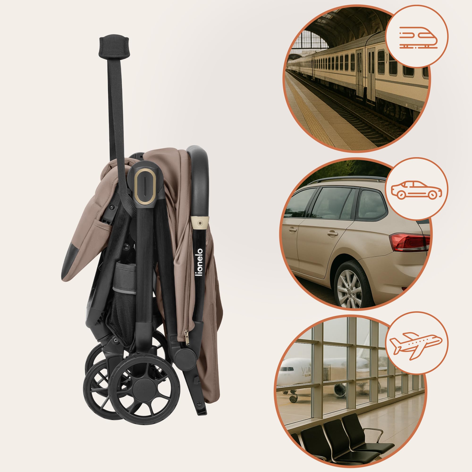 LIONELO Silla Paseo Ligera Bess hasta 22 kg de 6 m a 4 años Ruedas giratorias PU 360° Plegado con una Sola Mano, Respaldo Ajustable, Capota Impermeable Ligera 7,5 kg Cesta de la Compra | De 6 m a 4 años Ruedas Giratorias PU 360° Plegado con una Sola Mano,