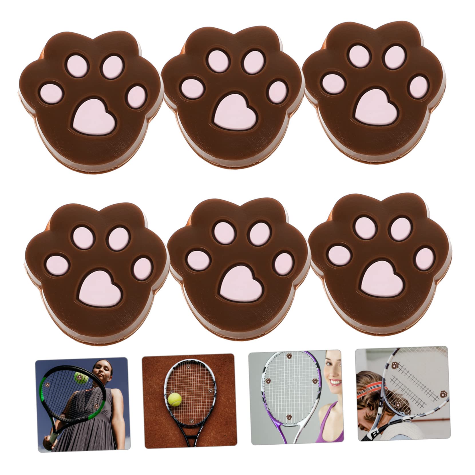 KESYOO 6Pcs Cartoon Tennis Racket Dampeners Rubber Shock Absorbers for Improved Control Comfort Adorable Designs for All Ages Easy to Install Tennis Accessories