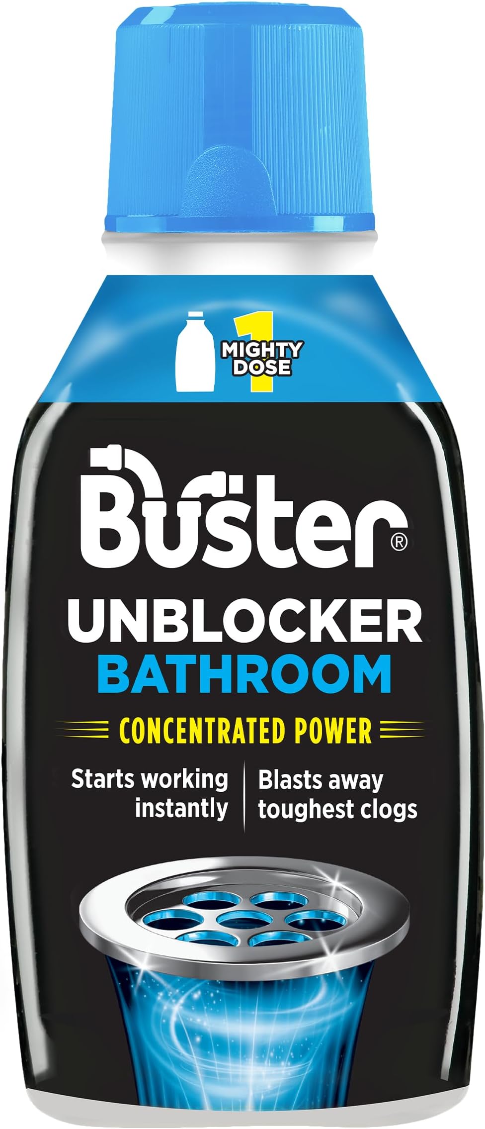 Buster Bathroom Plughole Unblocker – Fast-Acting Plughole Unclogger, Clears Blockages & Slow-Draining Water, 300ml