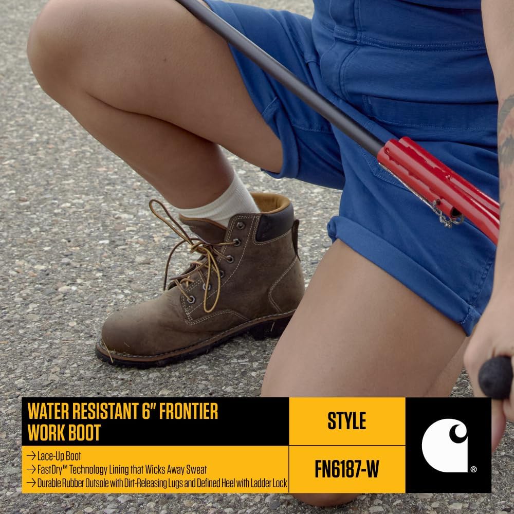 Carhartt Women’s Frontier 6” Water Resistant Boot - Comfortable, Slip-Resistant with Breathable, Sweat-Wicking Liner