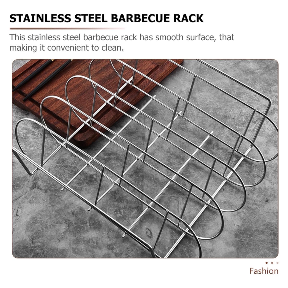 Homoyoyo Supporto e Facile da Pulire in Acciaio Inossidabile Design Ergonomico Resistente e Portatile per Costine Barbecue per Grigliate a Casa e Picnic