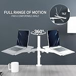 VIVO Single Laptop Notebook Desk Mount Stand, Fully Adjustable Extension with C-clamp, Fits up to 17 inch Laptops, White, STAND-V001LW