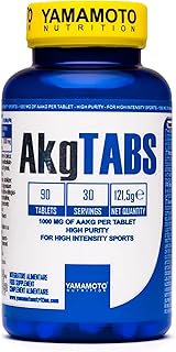 YAMAMOTO NUTRITION AKG TABS 90 compresse, Integratore Alimentare che Apporta 1000 mg di L-Arginina Alfa Chetoglutarato per Compressa, Supporta i Processi Energetici e Metabolici degli Atleti