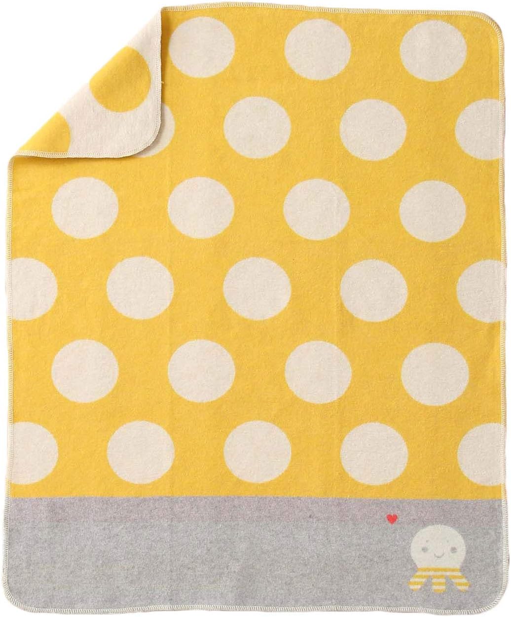 David Fussenegger Yellow Dots and Octopus Juwel Cotton Flannel Blanket