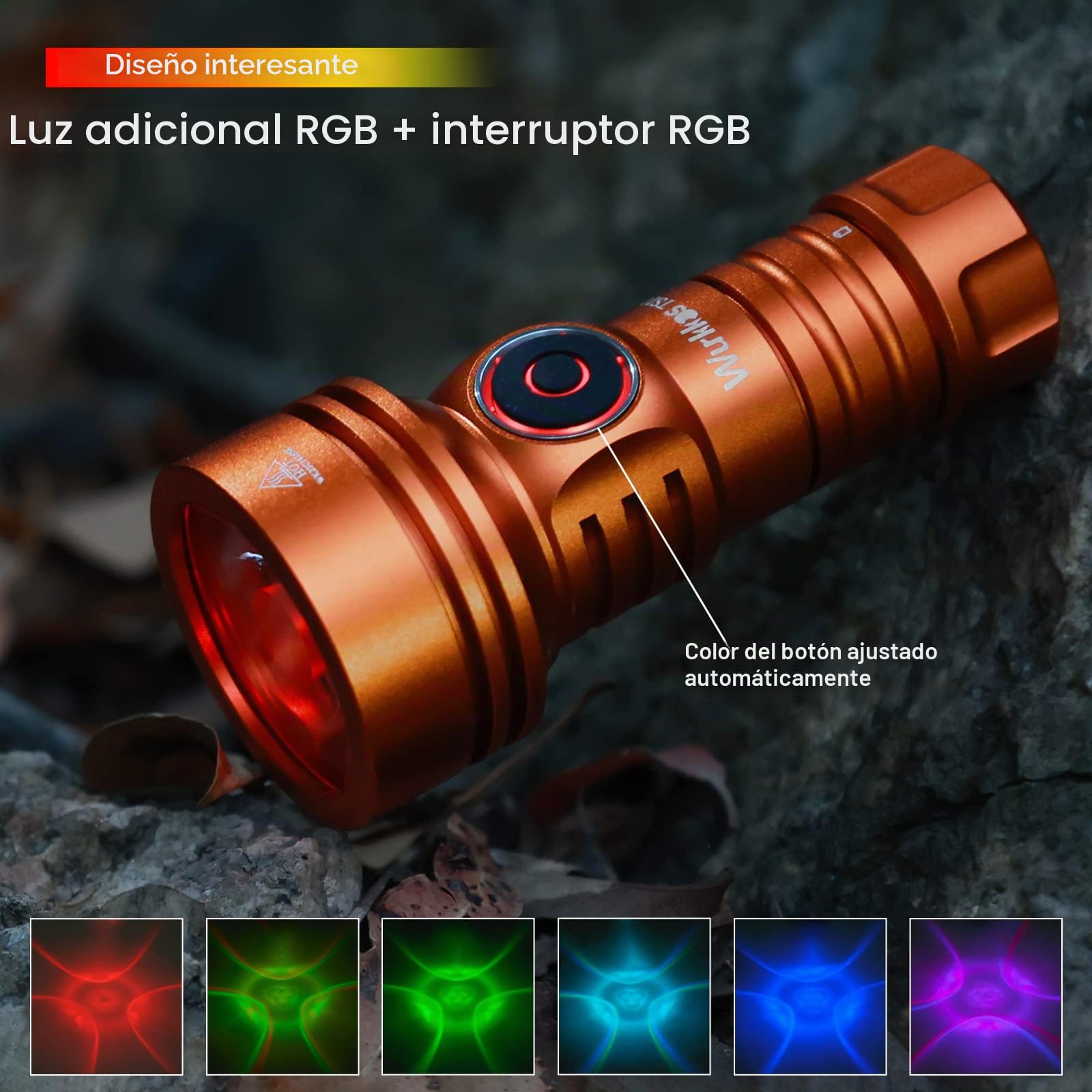 Wurkkos TS11 Linterna LED 2000 lúmenes con LED SFT40, Max Throw 616M Outdoor Linterna USB-C Recargable con Lente TIR BLF Anduril 2.0 UI