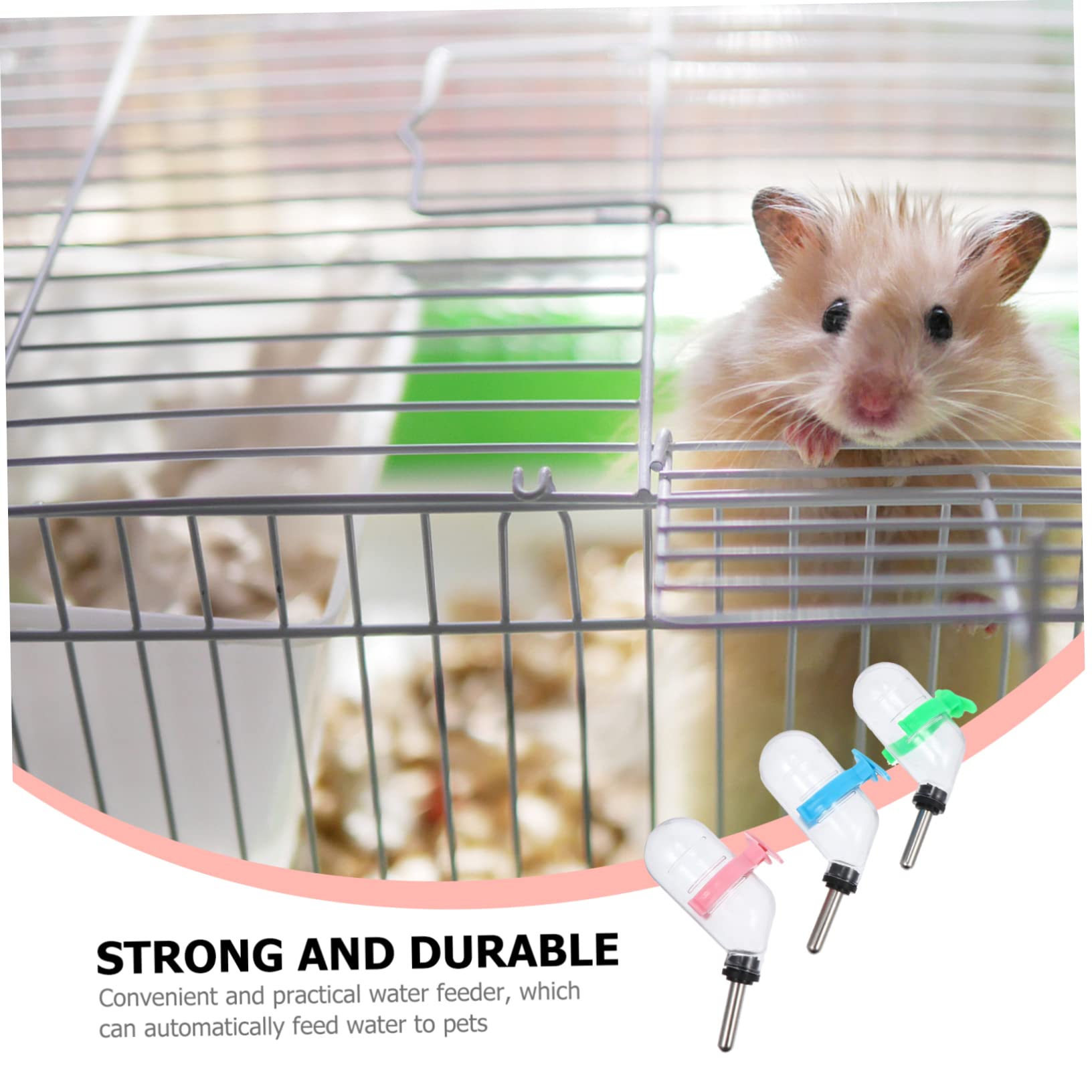 SUPVOX 3pcs Automatic Pet Drinking Fountain Leak- Design for Hamster Mouse Rabbit Cage Random Color
