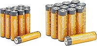 Amazon Basics 24-Pack AA & AAA High-Performance Alkaline Batteries - 12 AA + 12 AAA Leak-Proof Value Pack for Toys & Remotes