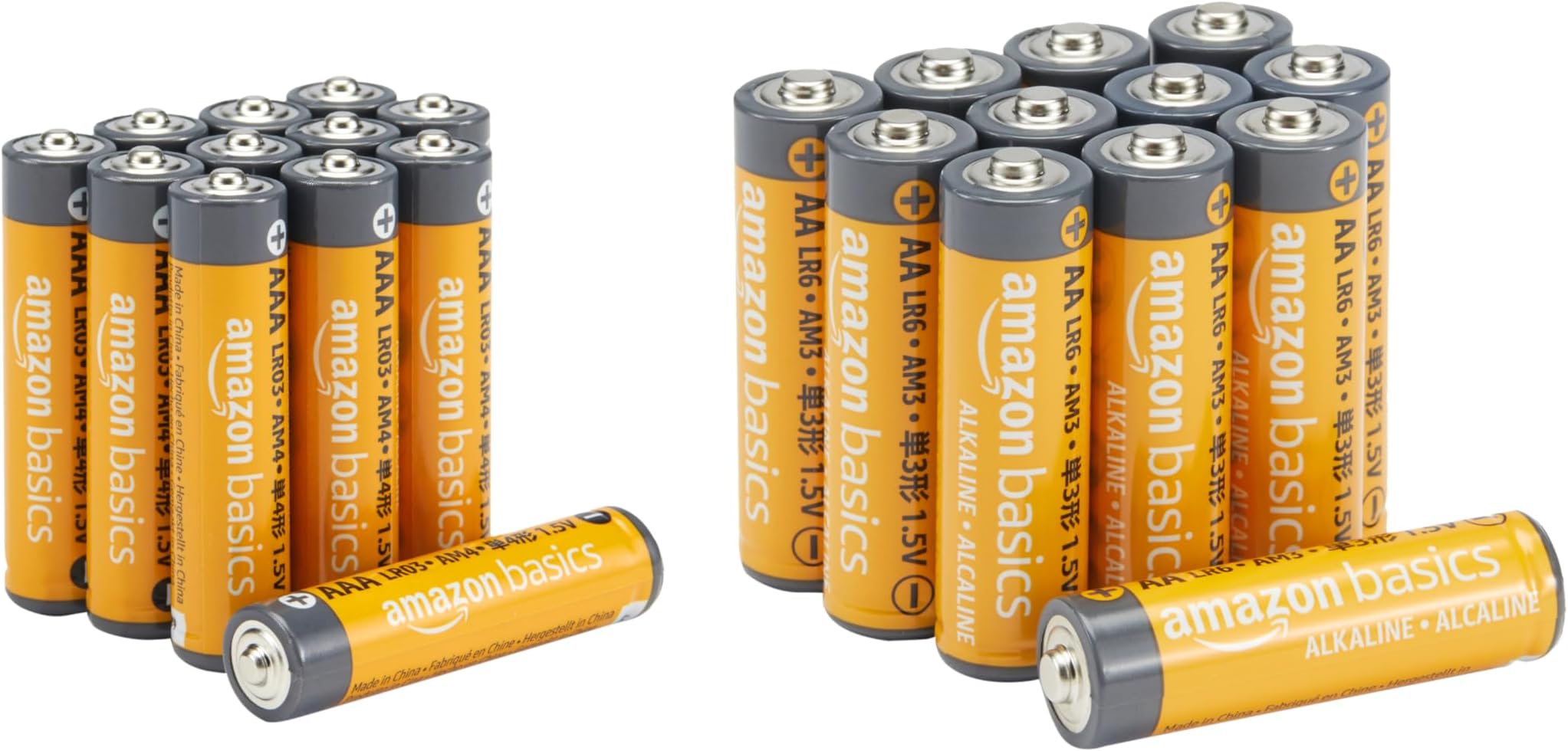 Amazon Basics 24-Count AA & AAA High-Performance Alkaline Batteries Value Pack, 12 AA and 12 AAA Batteries for Storage
