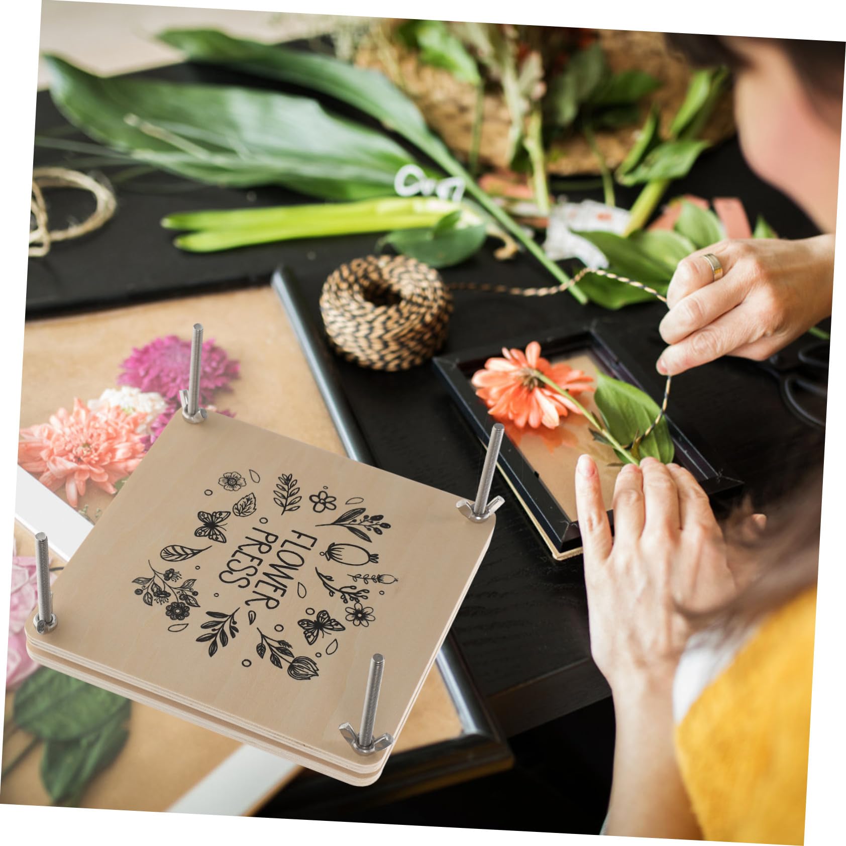 Veemoon Pressa Legno Fiori Kit per Pressatura per Ragazza per Ragazzo | Campioni Vegetali e Fiori Secchi, per Inviti e Ornamenti Nuziali, Set Manuale per Attività Creative
