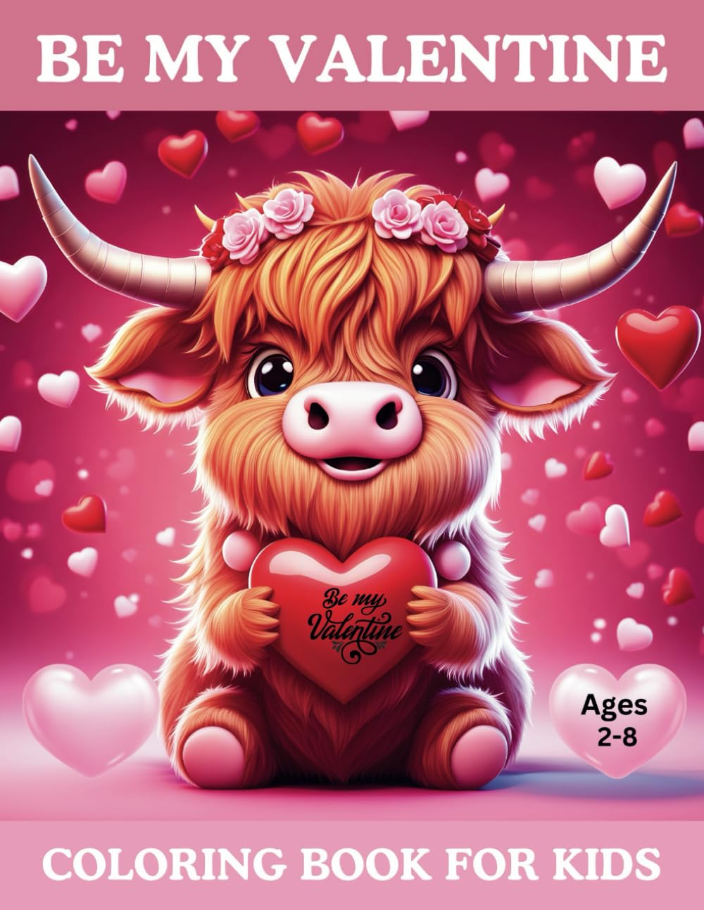 Be My Valentine Coloring Book For Kids: Bold and easy coloring book for ages 2-8, 50 sweet valentine's images to color, images include gnome valentine, cute animals, sweets, hearts and more.