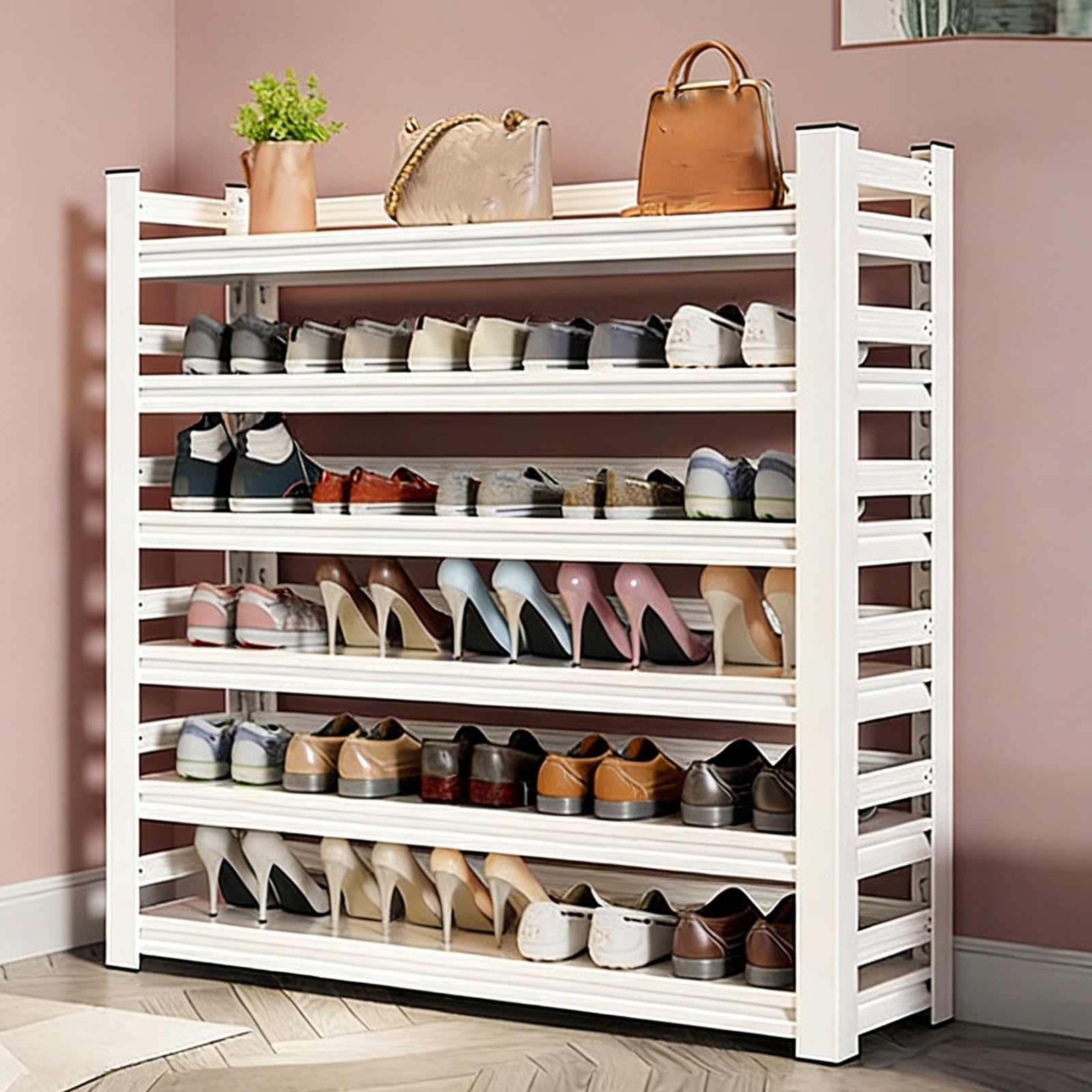 Étagère à chaussures en métal 4 à 6 niveaux pour une entrée organisée