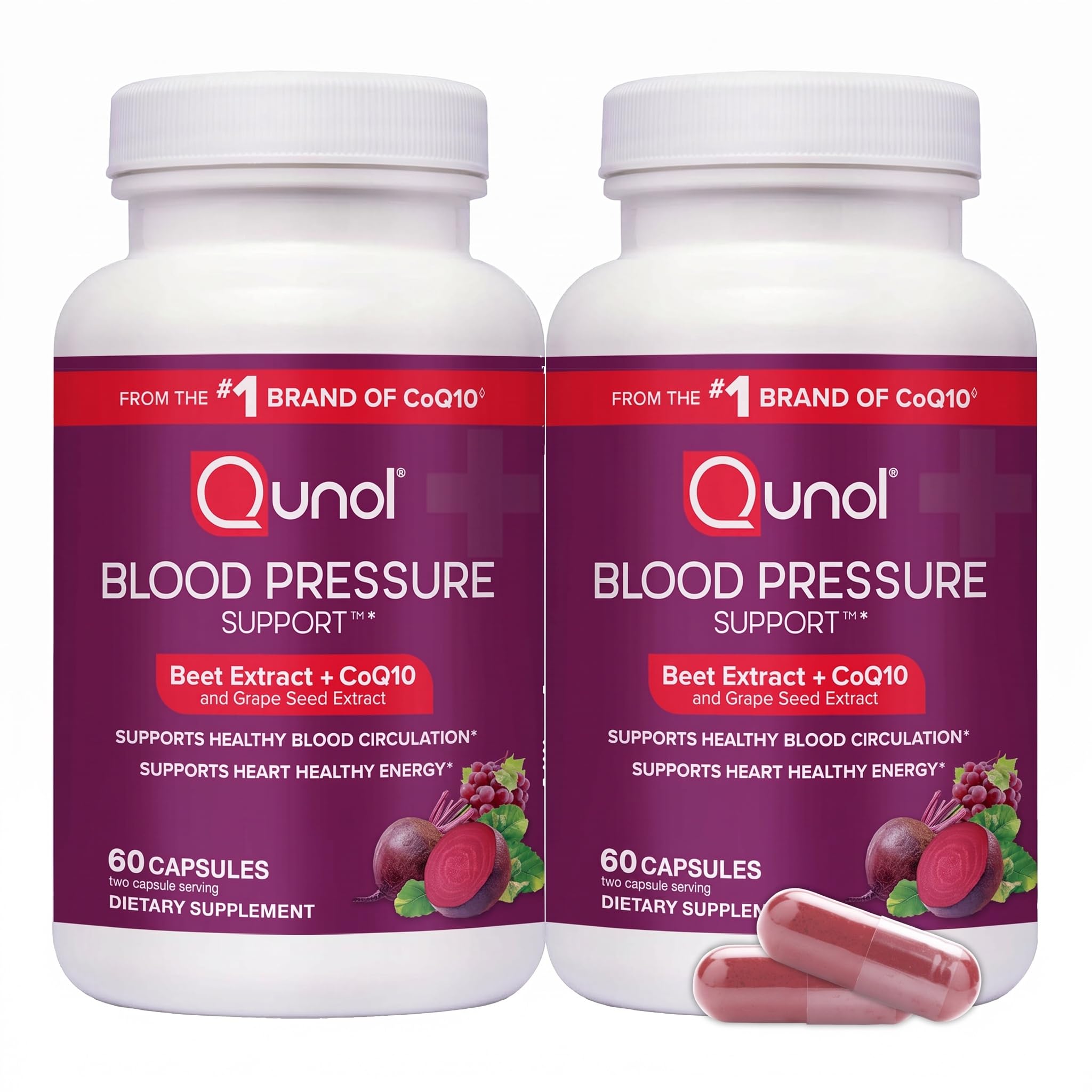 Qunol 3-in-1 Beet Roots Capsules with CoQ10, Blood Pressure Support, 60ct — Amazon image 10