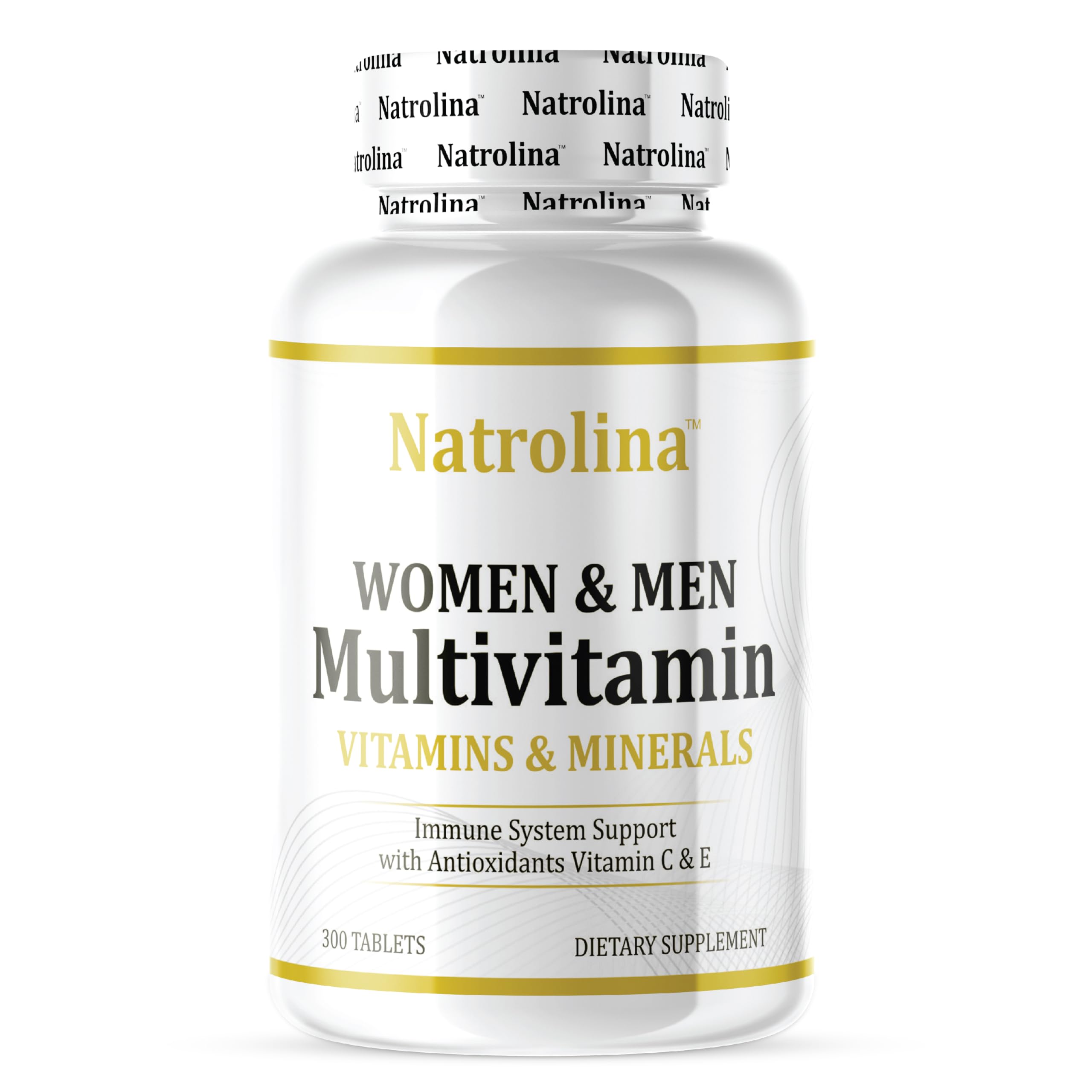 Natrolina Adults Multivitamin for Men & Women 300 Tablets With Multi Minerals & Multi Vitamins | Support Immune System with Antioxidant Vitamin C & E, Energy & Metabolism | Daily Nutritional Support