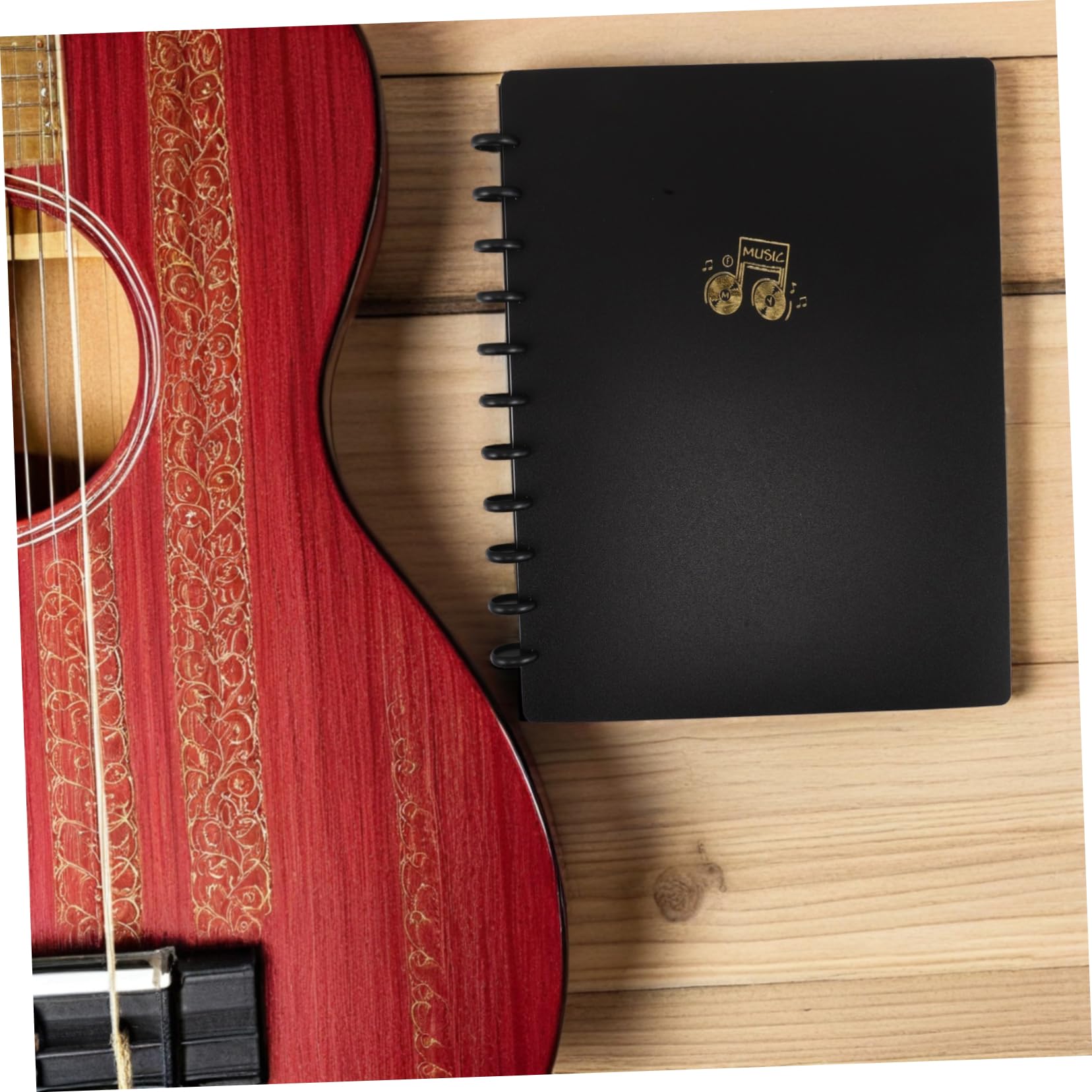 Toyvian Raccoglitore Spartiti Musicale A4, Doppia Facciata, Rilegatura ad Anelli, Chiusura Sicura, Nero, per Strumenti