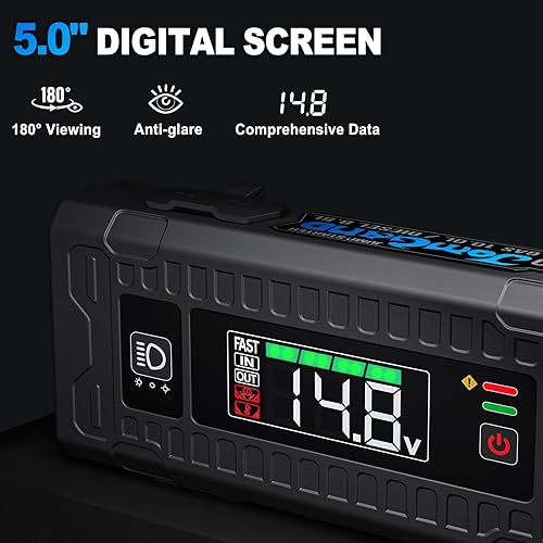 Miniatura 6 de JOMGAND JQ3500 Arrancador de batería de 3500 amperios 24000 mAh, batería de 12 V, refuerzo de batería de litio de 100 W para motores diésel de gas