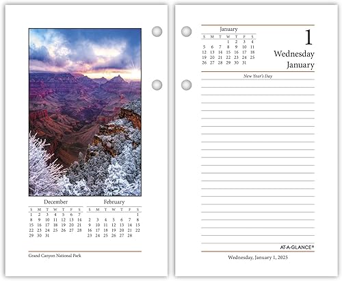 AT-A-GLANCE Recharge pour calendrier de bureau 2025, quotidien, 8,9 x 15,2 cm, s