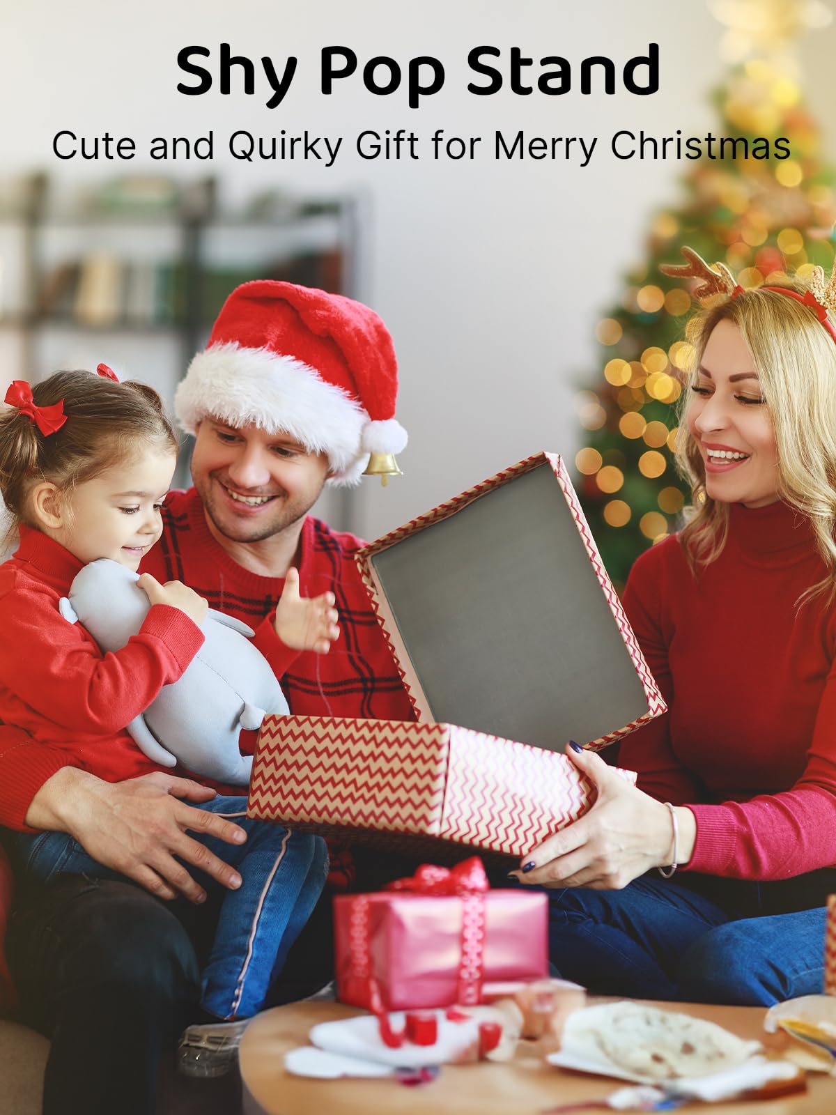 Stocking Stuffers for Teens Girls Boys Cell Phone Stand: CALDEVER Patented Adjustable Shy Fingers Lazy Phone Holder for Desk Cool Gadgets Fun Gifts Ideas for Adults Women Gifts for Christmas Black