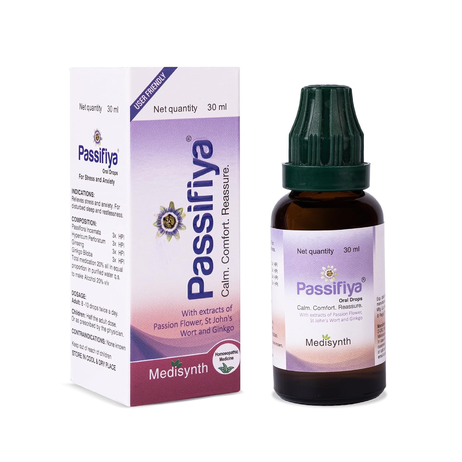 MEDISYNTH Passifiya Oral Drops - (30ml) Pack of 2 | Homeopathic drops | Batch No. 45 | Expiry - April 2031 — Amazon image 3