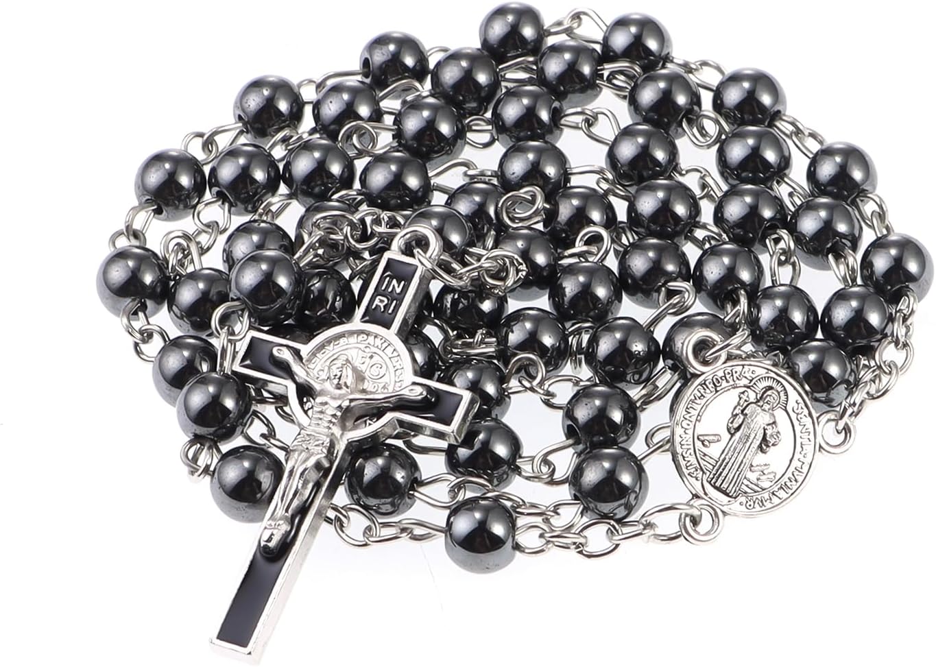 Glass Pearl Rosary Beads Catholic for Women, Virgin Mary Medal, Bead Necklace First Communion Gifts with Virgin Mary Gift Box - Image 2