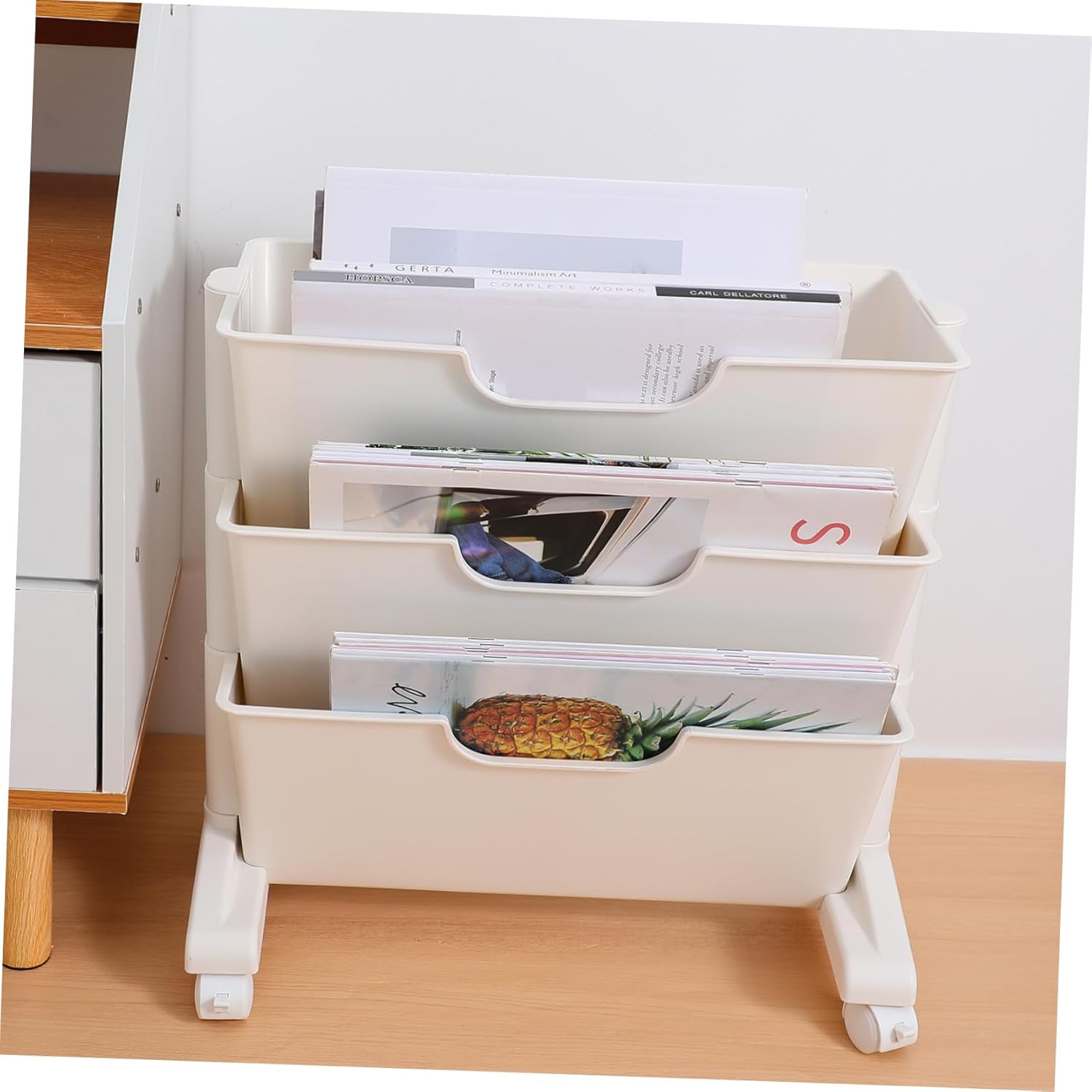 CHILDWEET Mobile Bookcase Storage Wheels Rolling Utility Cart for Classroom Bedroom Boys and Girls