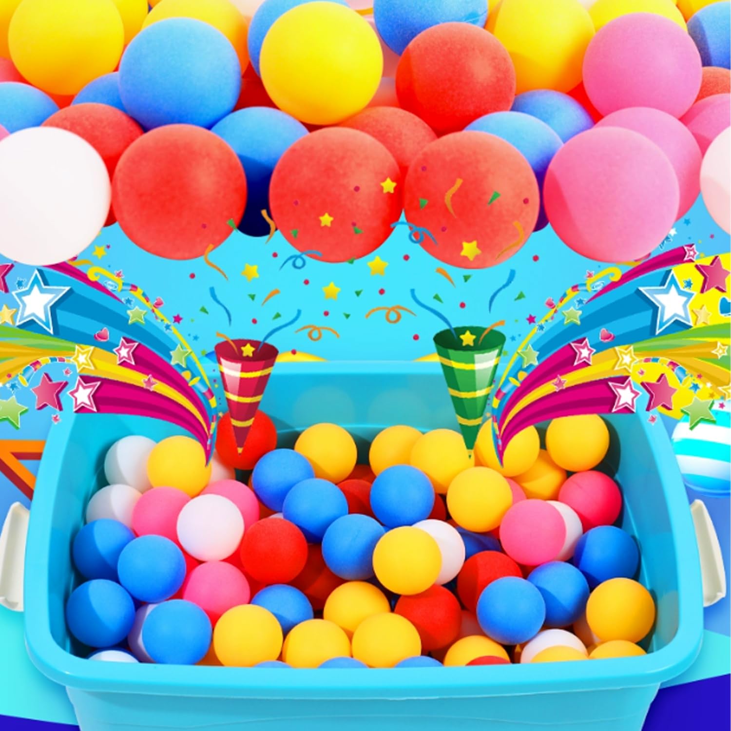 MEMOFYND 40 pelotas de ping pong de mesa coloridas de plástico para mascotas