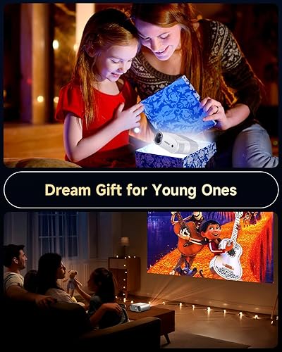 Miniatura 8 de Mini proyector con WiFi y Bluetooth, 400 proyectores ANSI para exteriores 1080P para iPhone, proyector de cine en casa 4K soporte para dormitorio,