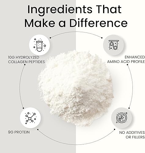 Miniatura 2 de Polvo de péptidos de colágeno – 0.35 oz de colágeno hidrolizado por porción – Sin sabor, alimentado con pasto, apto para dieta cetogénica, para