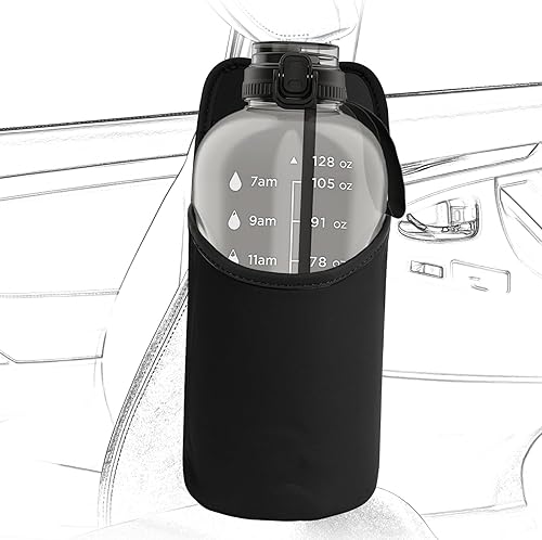 Linkidea Soporte extra grande para botella de agua lateral para asiento de automóvil, compatible con EYQ de 128 onzas, botella deportiva Hydracy de